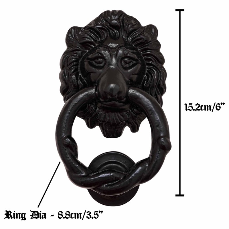 Mythrojan Lion Head Front Door Knocker Artisan Made Antique Door