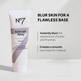 No7 Airbrush Away Face Primer - Hydrating Makeup Primer with Hyaluronic Acid - Helps to Smooth the Appearance of Fine Lines & Wrinkles for Seamless Makeup Application (30ml)