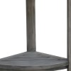 HomeRoots 17" Gray Teak Corner Shower Bench With Shelf