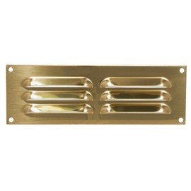 Polished Brass Heavy Duty 229mm x 76mm Hooded Louvre Air Vent