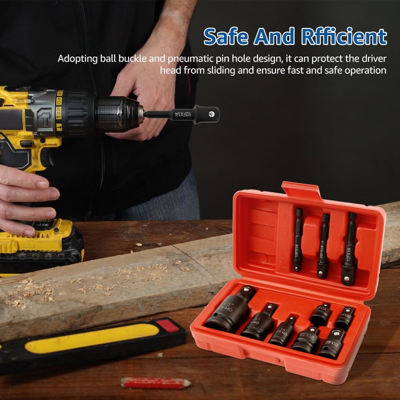 10Pcs Swivel Socket Set High Carbon Steel Impact Socket Adapter