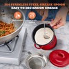 ONEARF Bacon Grease Container with Strainer - Large 46OZ Red