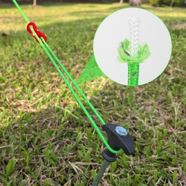 JTENG Pack of 8 Guy Ropes Tent Rope with Aluminium Plate Reflective Diameter 4 mm Length 400 mm Tension Ropes Luminous Tension Cord for Tent Camping (10 Pieces Green)