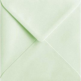 6" x 6" Green Envelopes x 25 Pack. 100gsm Weight. 155mm x 155mm. Pastel Coloured Envelopes Suitable for Square Greetings Cards, Christmas