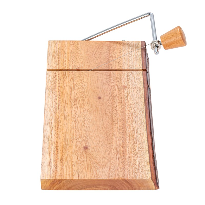 Creative Co-Op, Natural Wood and Metal Cheese Slicer with Bark