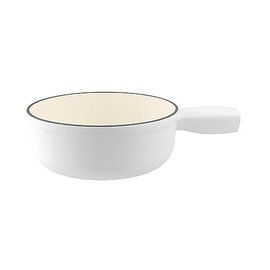 Swissmar Lugano Enamelled Cast Iron Cheese Fondue Pot (Matte White, 2L/2Q)