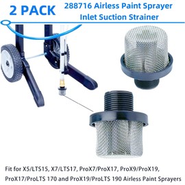 Paint Sprayer Replacement Filter Set, 2 Pack 288716 3/4-Inch Inlet Strainer Thread, 4 Pack 288749 Airless Spray Gun Filter, for Airless Paint Sprayers
