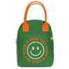 Fluf Zipper Lunch Bag, Have a Nice Day Green