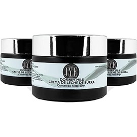 JYE 3 Frascos Crema de Leche de Burra JYE DONKEY MILK. Natural libre de químicos, para piel rostro cuerpo manos, hidratante antiedad, textura ligera, absorción inmediata, exquisito aroma