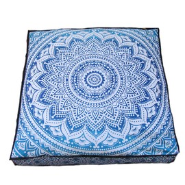 Traditional Jaipur Square Mandala Floor Cushion Decorative Throw Cushion Cover 35 x 35 Inch Outdoor Stool Boho ottoma Pom Pom Cushion Cover Pillow Sham Pet Bed Cover Only