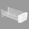 mDesign Steel Compact Modern Dish Drying Rack with Removable Cutlery