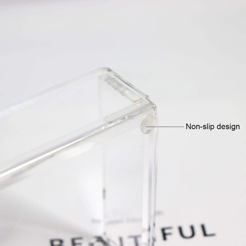 MultiBey Clear Gold Acrylic Sticky Note Pad Holder for Desk,