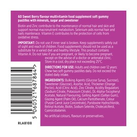 Vitawell Beauty Shine & Glow Gummies | Support For Hair Growth, Skin, Nails | 60 Vegetarian Sweet Berry Flavour | Pectin with Biotin, Zinc, Selenium & Vitamin E | Multivitamin Gummies (1 Month Supply)