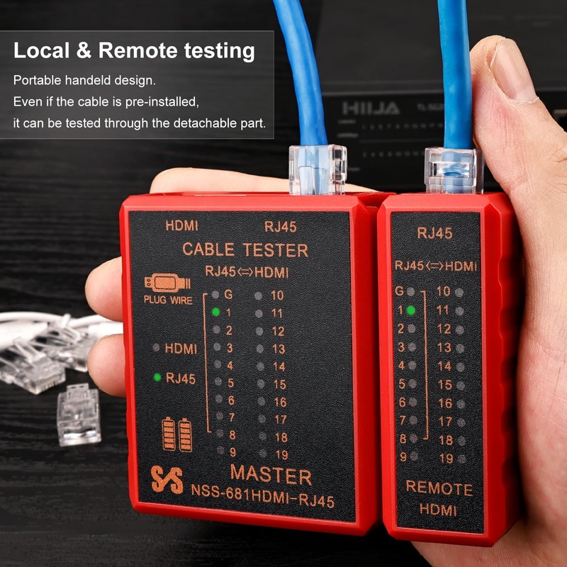 HDMI Cable Tester Portable High Definition Network Cable Tester Checker