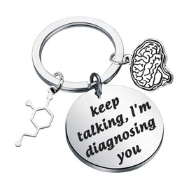 Gzrlyf Psychologist Keychain Keep Talking I'm Diagnosing You Keychain Psychology Gifts for Psychologists (Keep Talking I'm Diagnosing You)