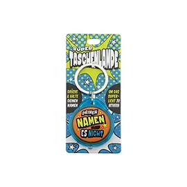 Super torch with title: "Deinen Namen gab es nicht" - Key pendant also for school bags - as a gift - individual with name and saying