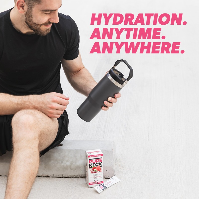 Pure Kick Hydration Pitcher Pack, Strawberry Watermelon, Includes 6 Packets,
