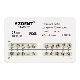 Azdent 5 Kits Brackets Azdent Mini Roth 0.022 Hooks 3-4-5