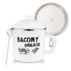 1.5L Bacon Grease Container with Strainer, 46oz Large Enamel Rustic