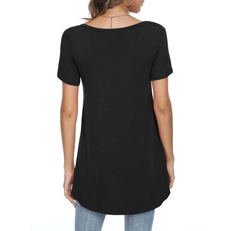 POPYOUNG Women's Long Tunic Tops to Wear with Leggings Summer