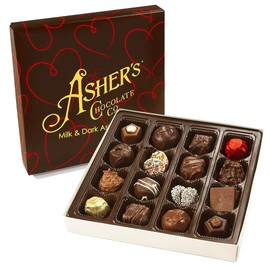 Asher's Chocolates, Chocolate Covered Heart Assortments, Collection of Gourmet Chocolate, Small Batches of Kosher Chocolate, Family Owned Since 1892 (8 oz, Variety Assortment)