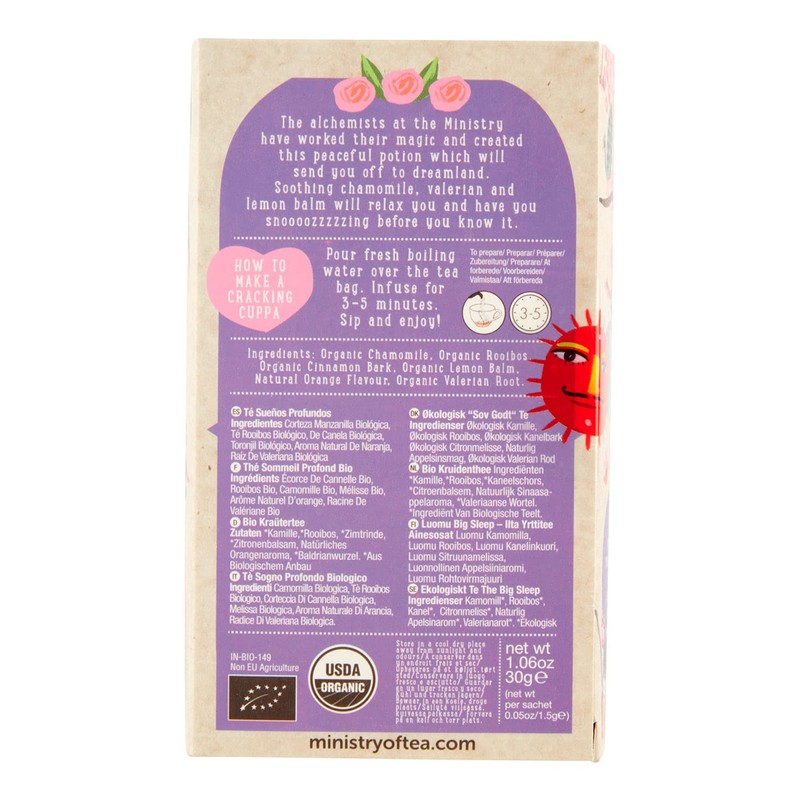 Ministry of Tea Organic The Big Sleep Herbal 20 Tea