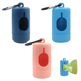 3 Pieces Waste Bag Dispenser, Dog Waste Bag Dispenser, Dog Waste Bag with Dispenser and Elastic Rope, Waterproof, Portable Waste Bag Dispenser for Dogs