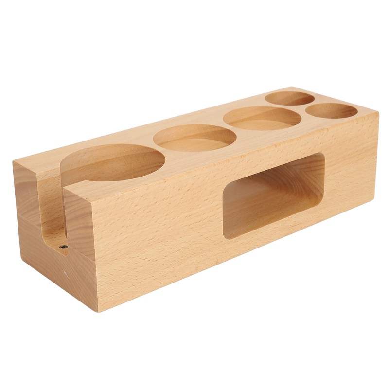 Coffee Tamper Base Multifunction Beech Coffee Distributor Tamping Station Accessories