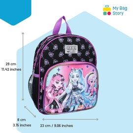mybagstory - Backpack - Monster High - Purple - Child - School - Nursery - Nursery - Primary School - School Bag Girls - Size 29 cm - Adjustable Straps - Gift Idea, Monster High - Purple, Enfant,,