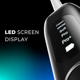7AM2M Cepillo de dientes eléctrico sónico para adultos y adolescentes, 5 modos, pantalla LED, negro.