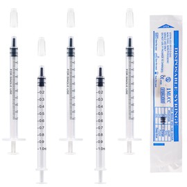 100pcs 1ml Plastic Syringes with Caps (No Needles) Colostrum Syringe for Refilling and Measuring Liquids, Pet Feeding, Glue Applicator
