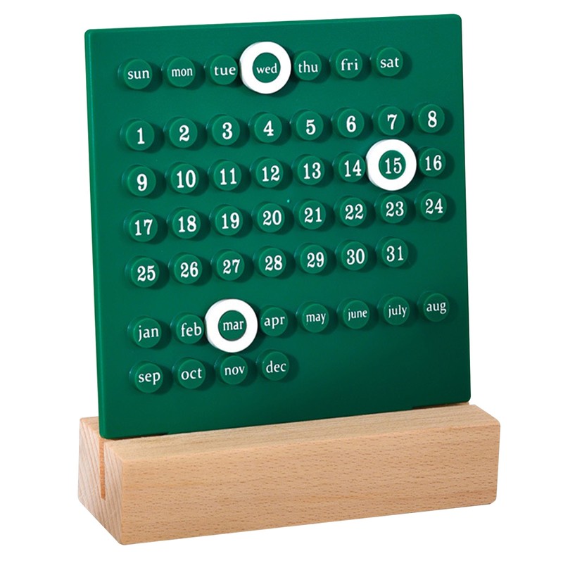 Wooden Kids Calendar DIY Hand Operated Develop Planning Skills Perpetual