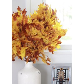 Afloral Preserved Fall Oak Leaves in Brown Tones