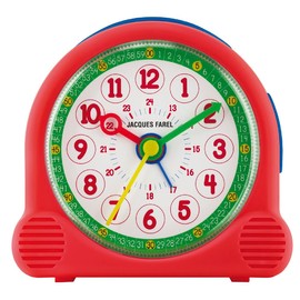 JACQUES FAREL Happy Learning ACL 03 Children's Alarm Clock Learning Alarm Clock Girls Boys Red Green without Ticking with Light and Snooze Analogue Quartz