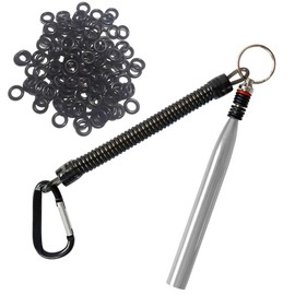 Fishing Wacky Worm Rig Tool Kit Soft Rubber Worm Lure Baits Wacky Hook Rig O-Rings Wacky Worm Hooks Fishing Accessories with Tackle Box