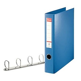 Esselte 4 Ring Binder, PP, Holds up to 380 Sheets, 60 mm Spine, 82405 - A4, Blue