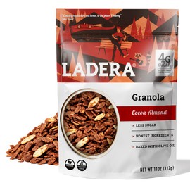 Ladera Cocoa Almond Granola - Low Sugar Chocolate Breakfast Cereal, Gluten Free & Vegan, Honest Ingredients, 11 OZ