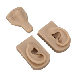 Silicone Piercing Practice Model Simulation Soft Flexible Nose Ears Model for Display Teaching Dark Skin Color