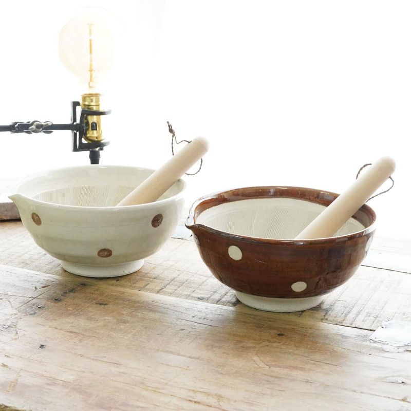 Mino Ware Sesame Grinder Bowl with Pestle, 7 inches -