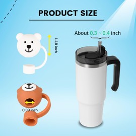 Shimsol Stanley - Tapón de tapa para popote, compatible con Stanley de 30 y 40 onzas, 6 puntas reutilizables de silicona a prueba de polvo para pajitas Stanley de 0.4 pulgadas/10 mm (6 piezas)