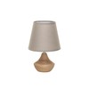 Creative Co-Op Eucalyptus Wood Table Lamp with Linen Shade, Natural
