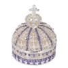 Metal Trinket Box Purple Crown Shape Shiny Elegant Exquisite Zinc