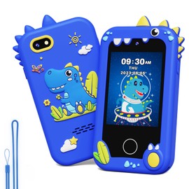 Kikapabi Kids Phone Toys for Girls Boys, Educational Learning Girls Boys Toys with Camera Games Music Torch Function, Birthday Gifts for 3 4 5 6 7 8 9 Year Old Girls Boys with 8G SD Card (Blue)