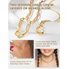 Bestyle E Initial Letter Necklace Gold Layered Necklace for Women