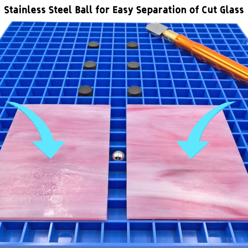 Stained Glass Cutting Mat, Solid Bottom Plastic Grid, Blue, 2