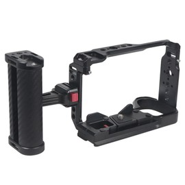 Camera Cage Compatible with Sony A6700 Compatible with DJI RS4Pro Stabilizer,Built-in Threaded Holes, Cold Shoe and Quick Release Plate (a6700 cage with Handle 1)