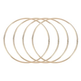 sourcing map 4 Pcs Dream Catcher Rings,Metal Craft Hoops Floral Hoops 4 Inch Macrame Hoops Rings for DIY Crafts Wreath Making Supplies Plant Hangers,Gold