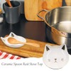 Ceramic Spoon Rest for Kitchen Counter, Cat-Shaped Ceramic Spoon Rest,