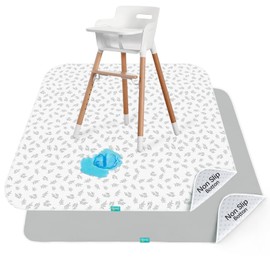 Biloban Baby Splat Mat 2 Pack for Under High Chair & Arts & Crafts & Eating Mess, 46 x 42 Inch Waterproof and Washable Spill Mat, Anti-Slip Floor Protector