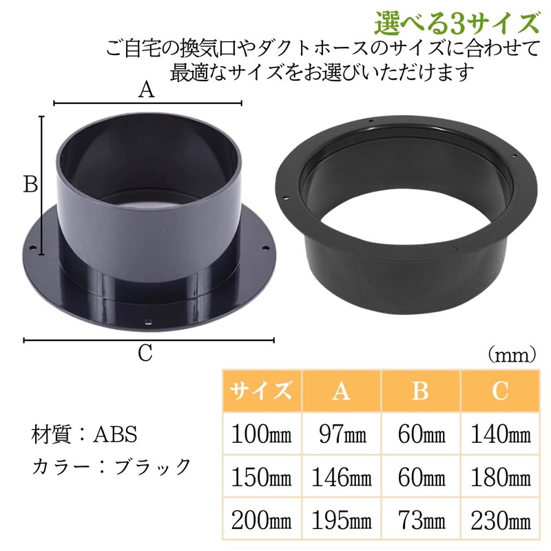I'm so happy Duct Connector 5.9 inches (150 mm) Straight